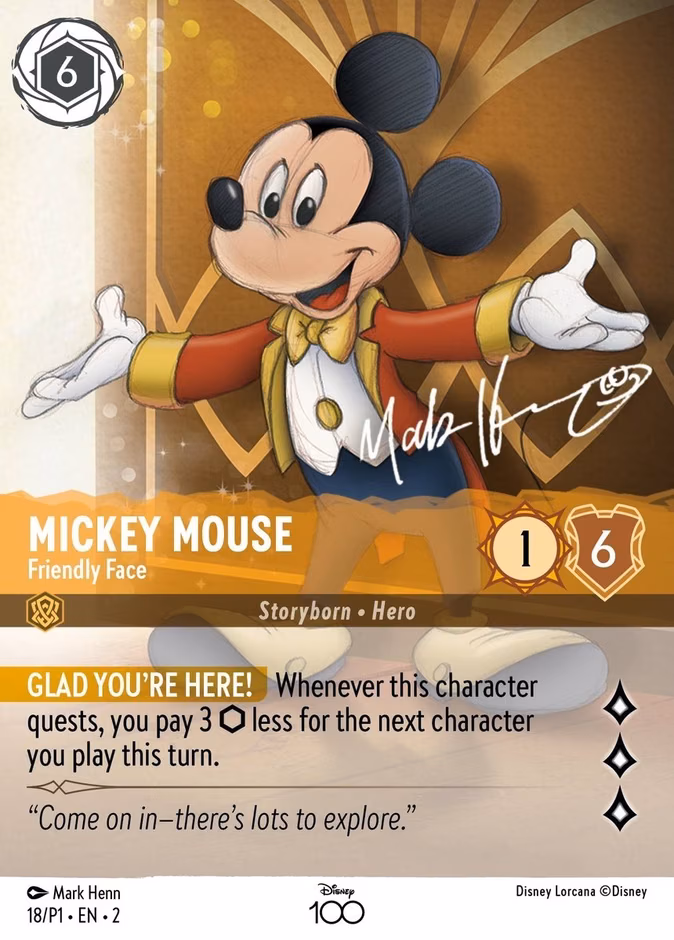 Mickey Mouse - Friendly Face Lorcana card (P1 #18)