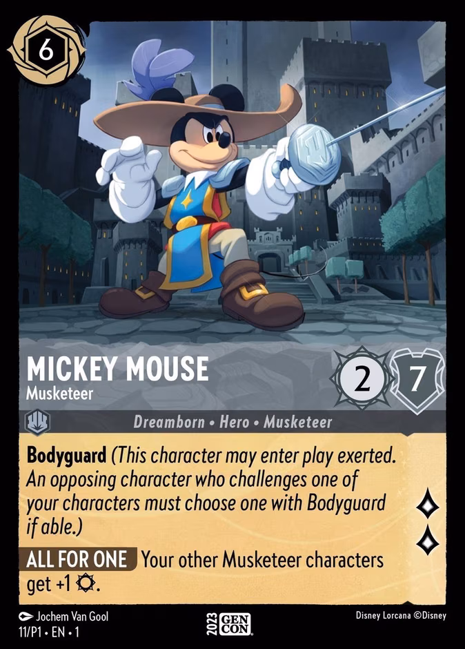 Mickey Mouse - Musketeer Lorcana card (P1 #11)