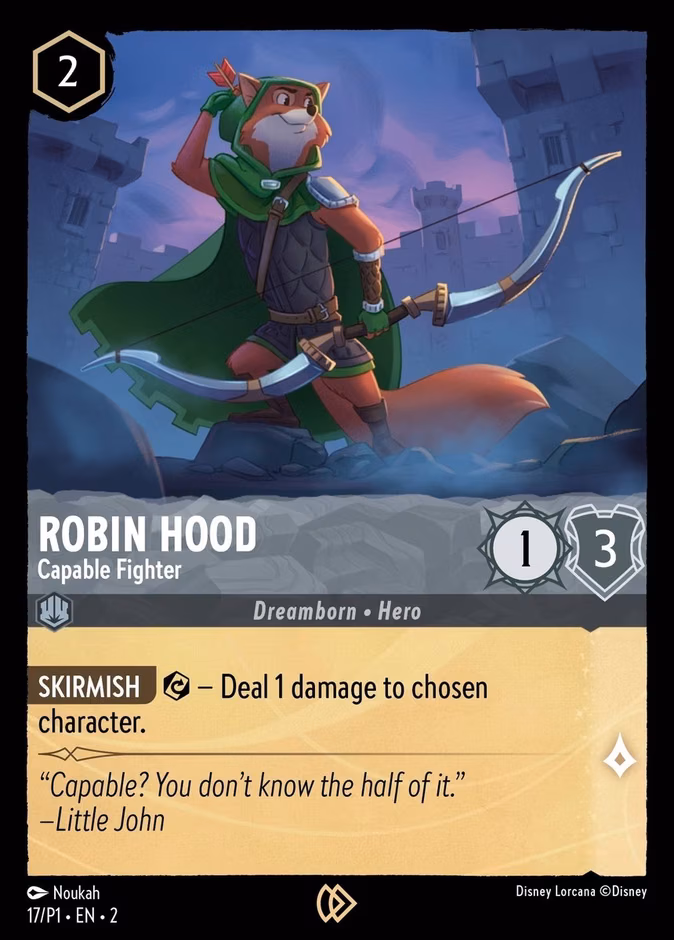 Robin Hood - Capable Fighter Lorcana card (P1 #17, Promo Set 1)