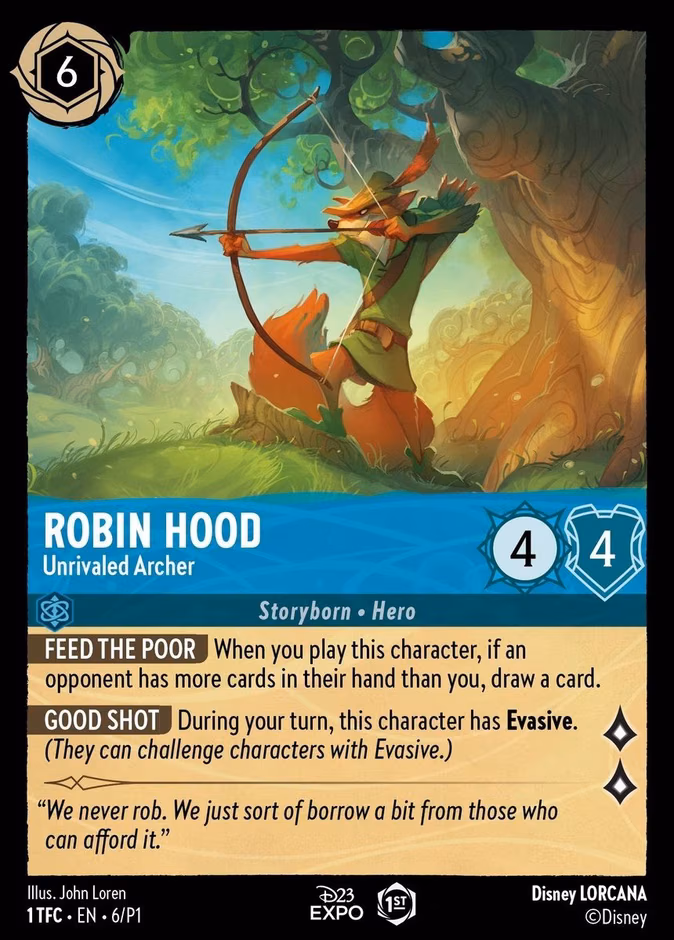 Robin Hood - Unrivaled Archer Lorcana card (P1 #6, Promo Set 1)
