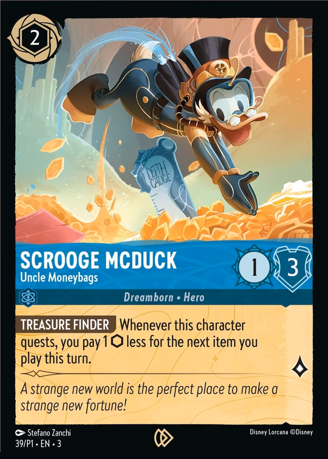 Scrooge Mcduck - Uncle Moneybags Lorcana card (P1 #39, Promo Set 1)