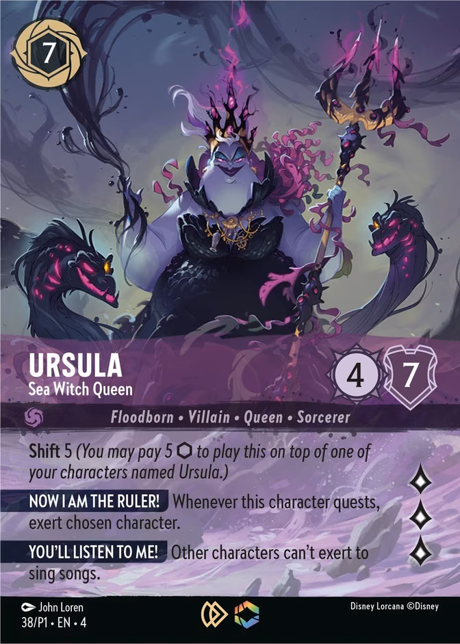 Ursula - Sea Witch Queen Lorcana card (P1 #38)