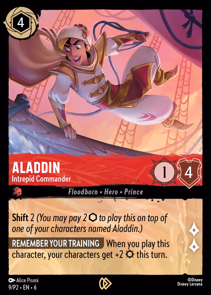 Aladdin - Intrepid Commander Lorcana card (P2 #9, Promo Set 2)