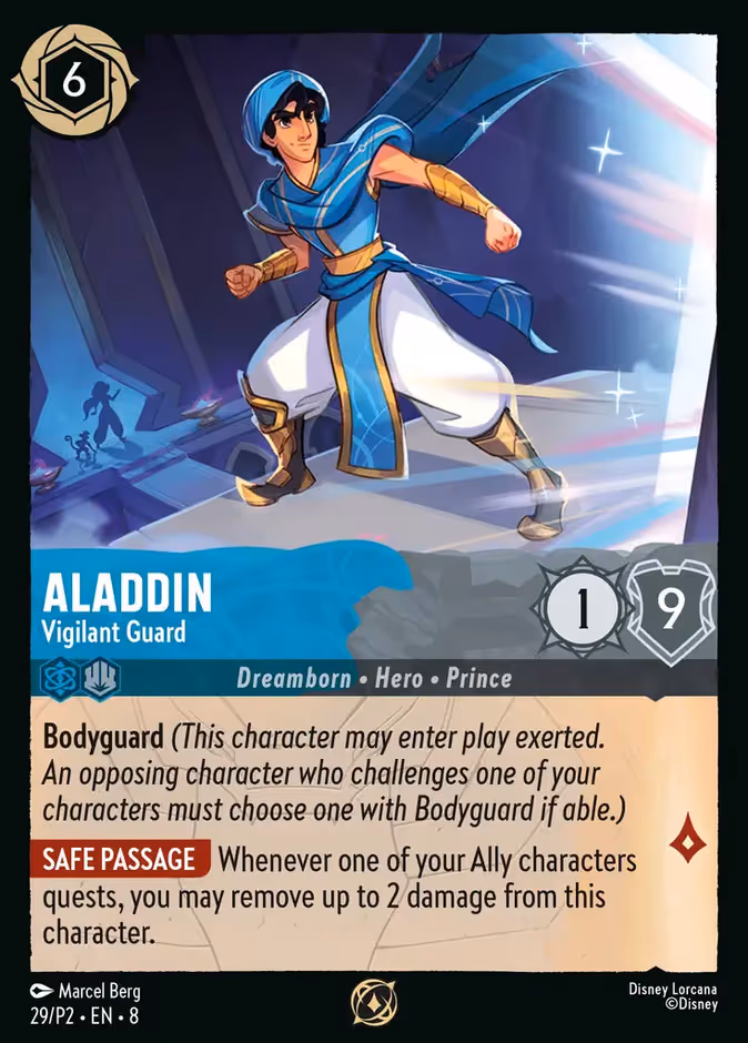 Aladdin - Vigilant Guard Lorcana card (P2 #29, Promo Set 2)