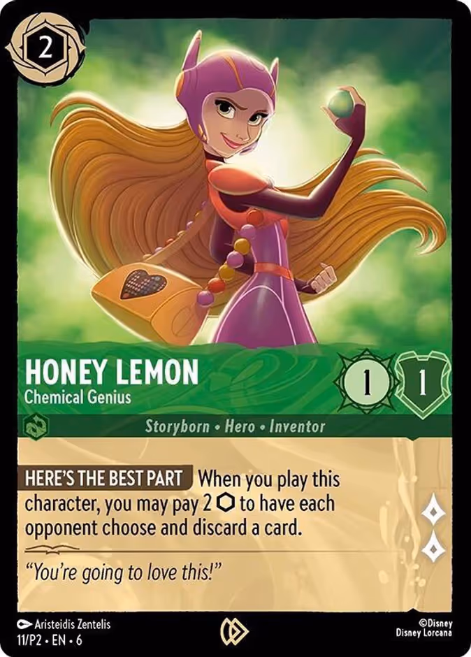 Honey Lemon - Chemical Genius Lorcana card (P2 #11, Promo Set 2)