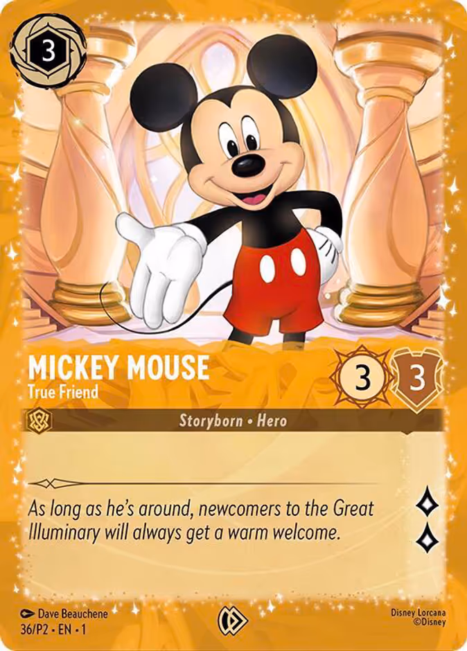 Mickey Mouse - True Friend Lorcana card (P2 #36, Promo Set 2)