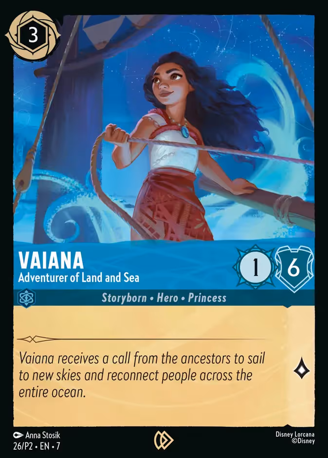 Moana - Adventurer of Land and Sea Lorcana card (P2 #26, Promo Set 2)