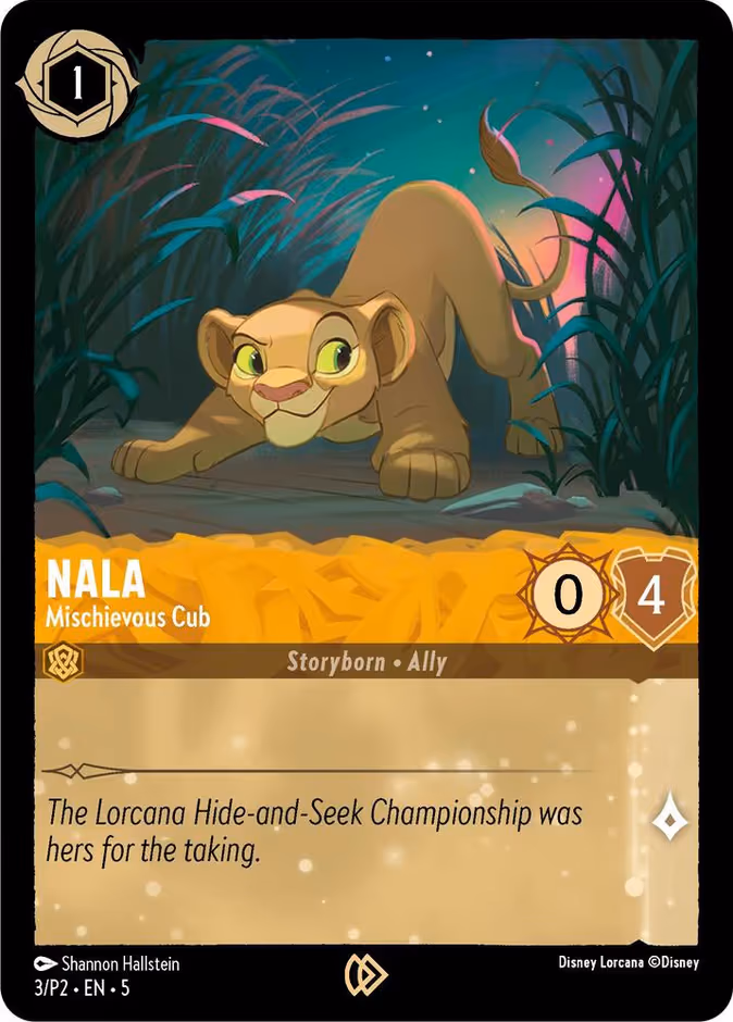 Nala - Mischievous Cub Lorcana card (P2 #3, Promo Set 2)