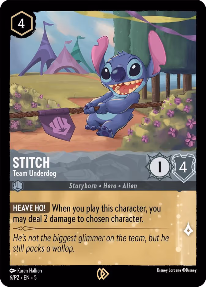 Stitch - Team Underdog Lorcana card (P2 #6, Promo Set 2)