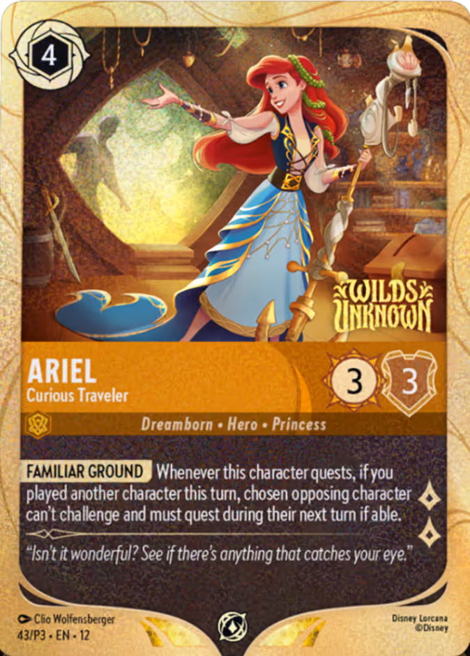 Ariel - Curious Traveler Lorcana card (P3 #43, Promo Set 3)