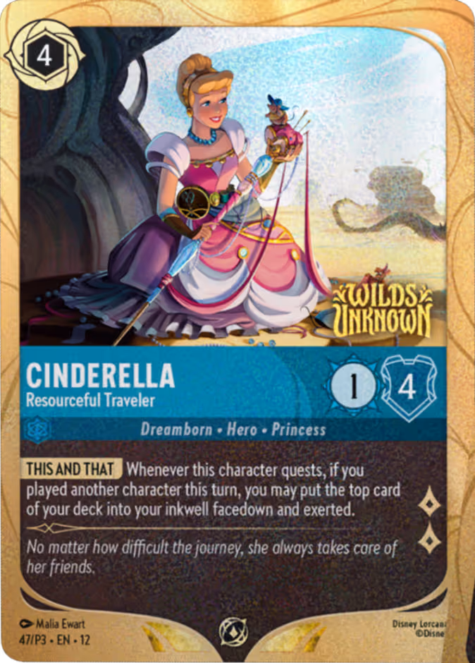 Cinderella - Resourceful Traveler Lorcana card (P3 #47, Promo Set 3)