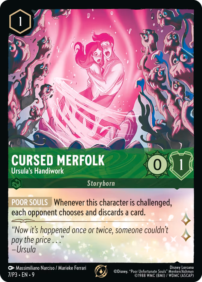 Cursed Merfolk - Ursula's Handiwork Lorcana card (P3 #7, Promo Set 3)