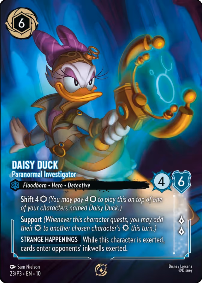 Daisy Duck - Paranormal Investigator Lorcana card (P3 #23, Promo Set 3)