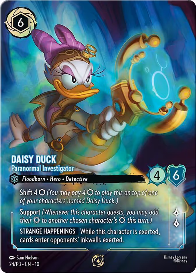 Daisy Duck - Paranormal Investigator Lorcana card (P3 #24, Promo Set 3)