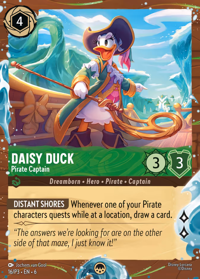 Daisy Duck - Pirate Captain Lorcana card (P3 #16)