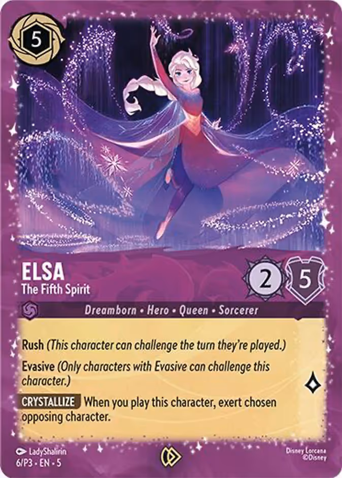 Elsa - The Fifth Spirit Lorcana card (P3 #6, Promo Set 3)