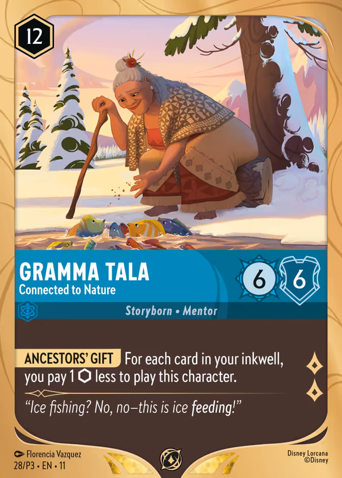 Gramma Tala - Connected to Nature Lorcana card (P3 #28, Promo Set 3)