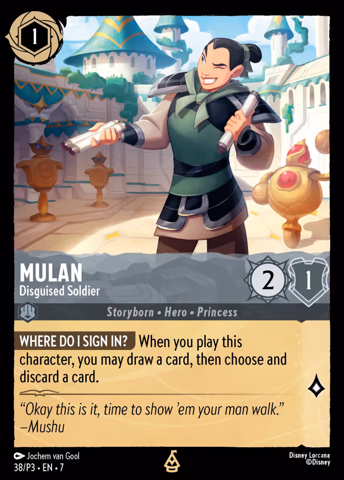 Mulan - Disguised Soldier Lorcana card (P3 #38)