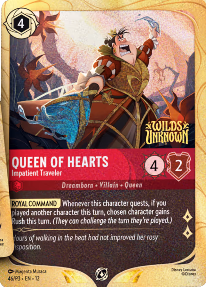 Queen of Hearts - Impatient Traveler Lorcana card (P3 #46, Promo Set 3)