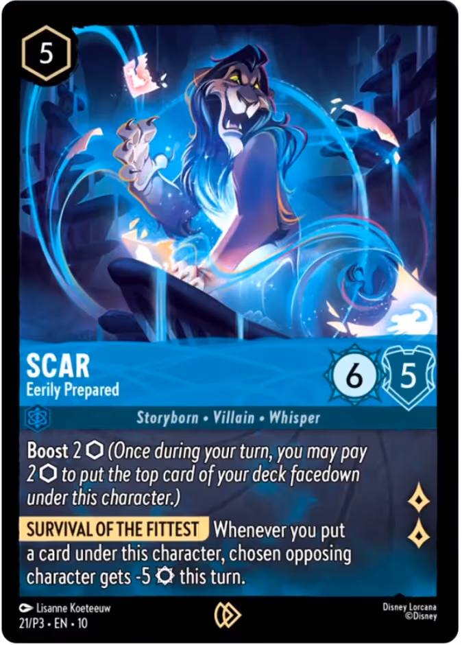 Scar - Eerily Prepared Lorcana card (P3 #21, Promo Set 3)