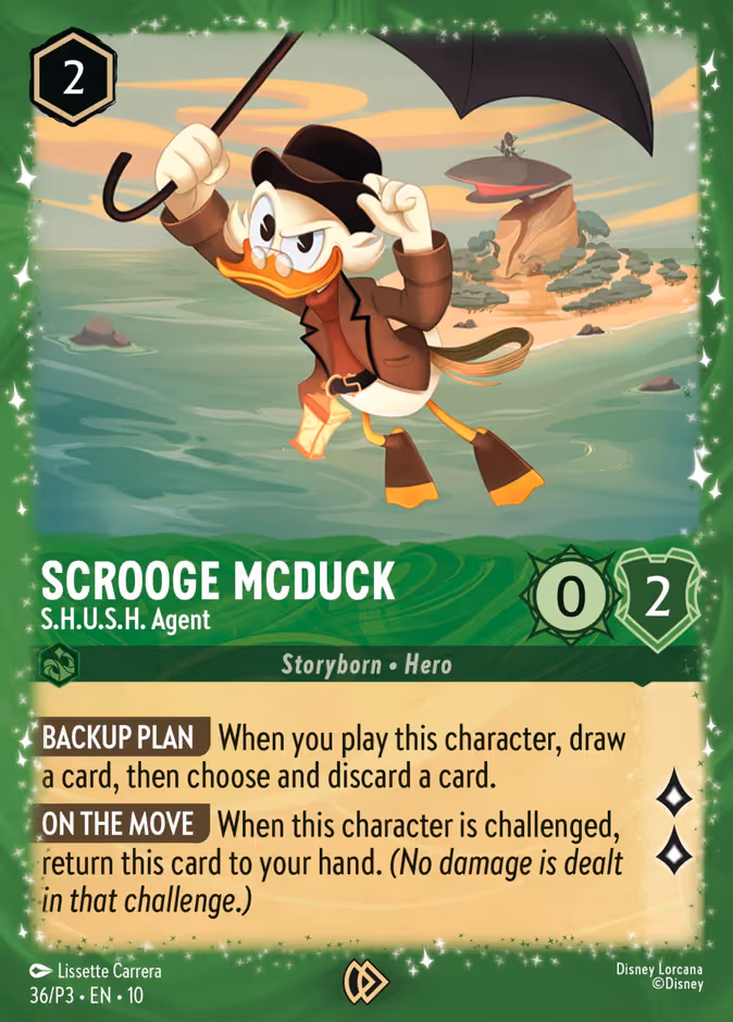 Scrooge McDuck - S.H.U.S.H. Agent Lorcana card (P3 #36, Promo Set 3)