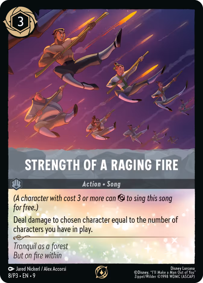 Strength of a Raging Fire Lorcana card (P3 #8, Promo Set 3)