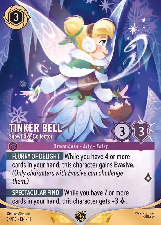 Tinker Bell - Snowflake Collector Lorcana card (P3 #34, Promo Set 3)