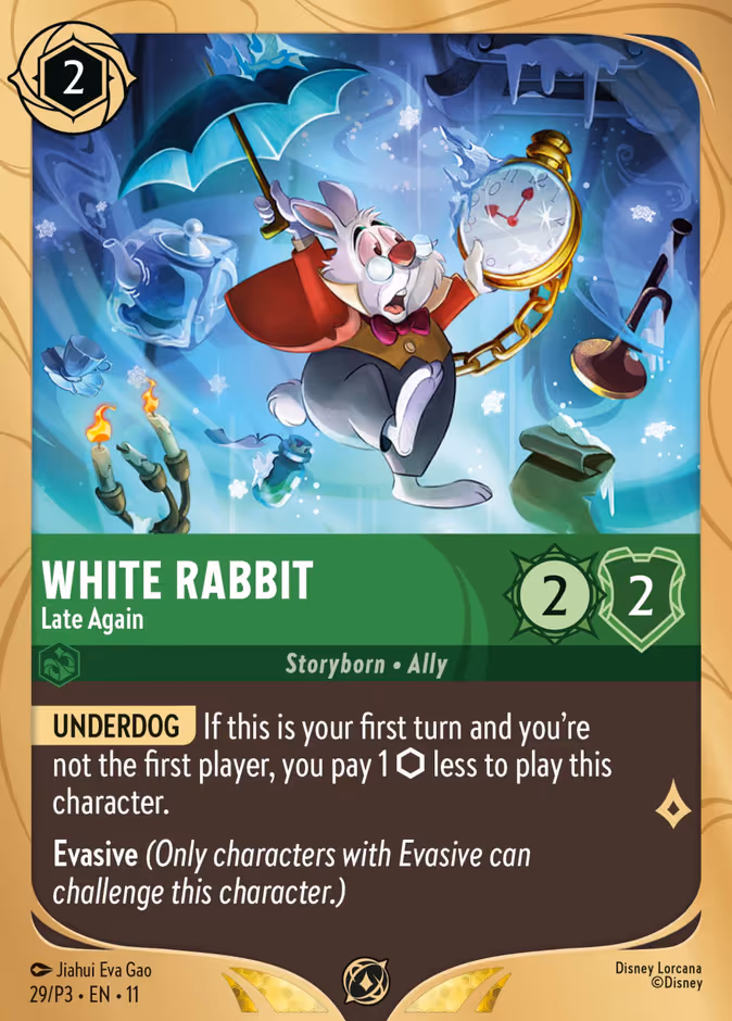 White Rabbit - Late Again Lorcana card (P3 #29, Promo Set 3)