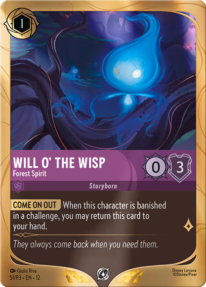 Will o' the Wisp - Forest Spirit Lorcana card (P3 #51, Promo Set 3)