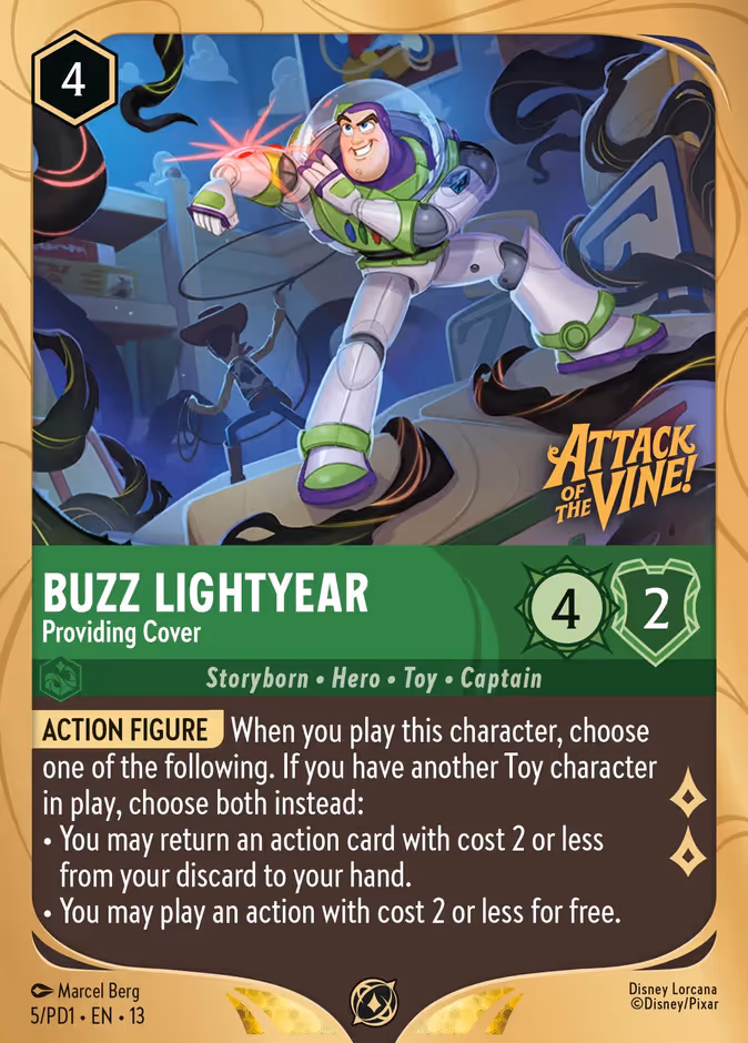 Buzz Lightyear - Providing Cover Lorcana card (PD1 #5, PD1)