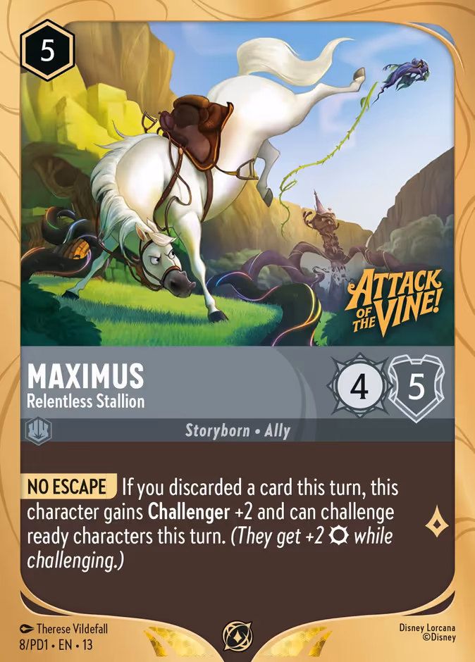 Maximus - Relentless Stallion Lorcana card (PD1 #8, PD1)