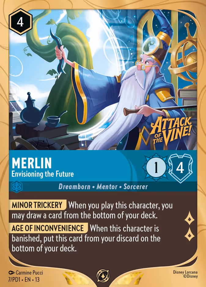 Merlin - Envisioning the Future Lorcana card (PD1 #7, PD1)