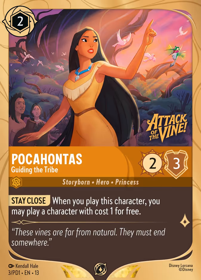 Pocahontas - Guiding the Tribe Lorcana card (PD1 #3, PD1)