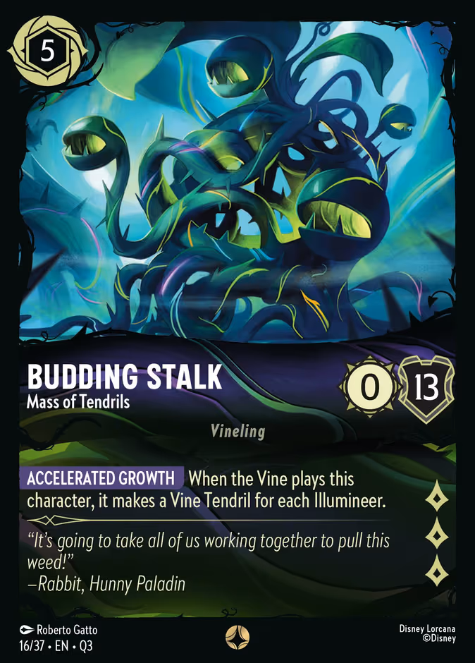 Budding Stalk - Mass of Tendrils Lorcana card (Q3 #16, Hunny Rescue – Illumineer's Quest)