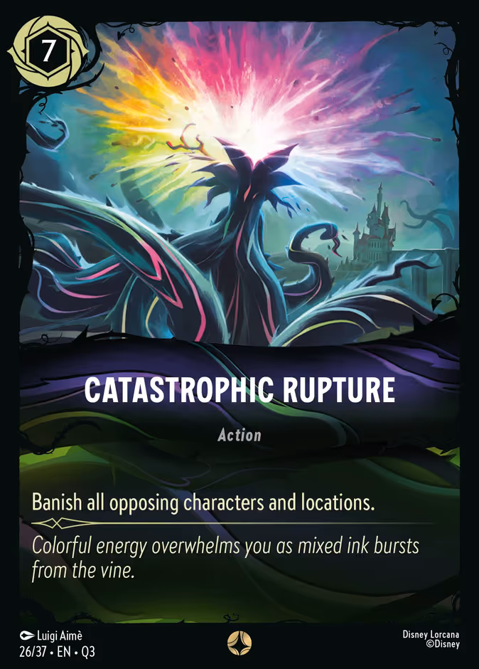 Catastrophic Rupture Lorcana card (Q3 #26, Hunny Rescue – Illumineer's Quest)