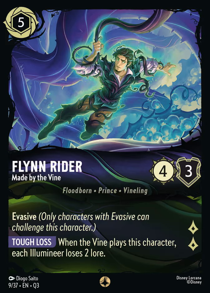 Flynn Rider - Made by the Vine Lorcana card (Q3 #9, Hunny Rescue – Illumineer's Quest)