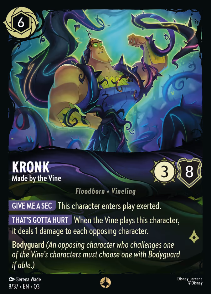 Kronk - Made by the Vine Lorcana card (Q3 #8, Hunny Rescue – Illumineer's Quest)