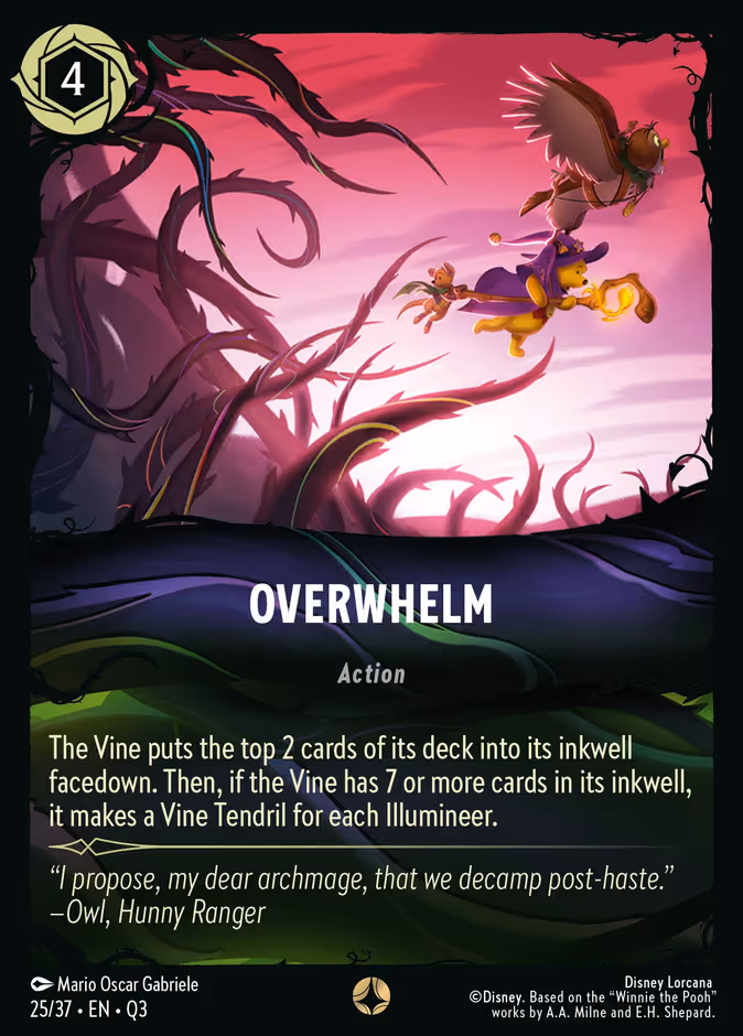 Overwhelm Lorcana card (Q3 #25, Hunny Rescue – Illumineer's Quest)