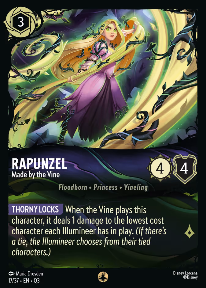 Rapunzel - Made by the Vine Lorcana card (Q3 #17, Hunny Rescue – Illumineer's Quest)