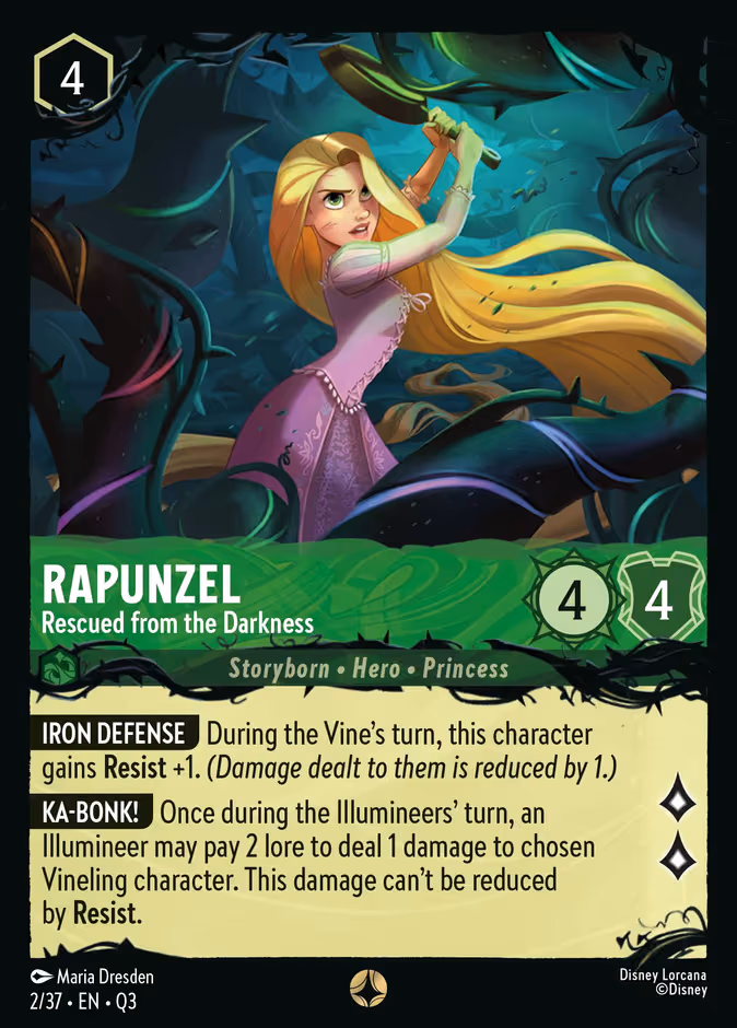 Rapunzel - Rescued from the Darkness Lorcana card (Q3 #2, Hunny Rescue – Illumineer's Quest)