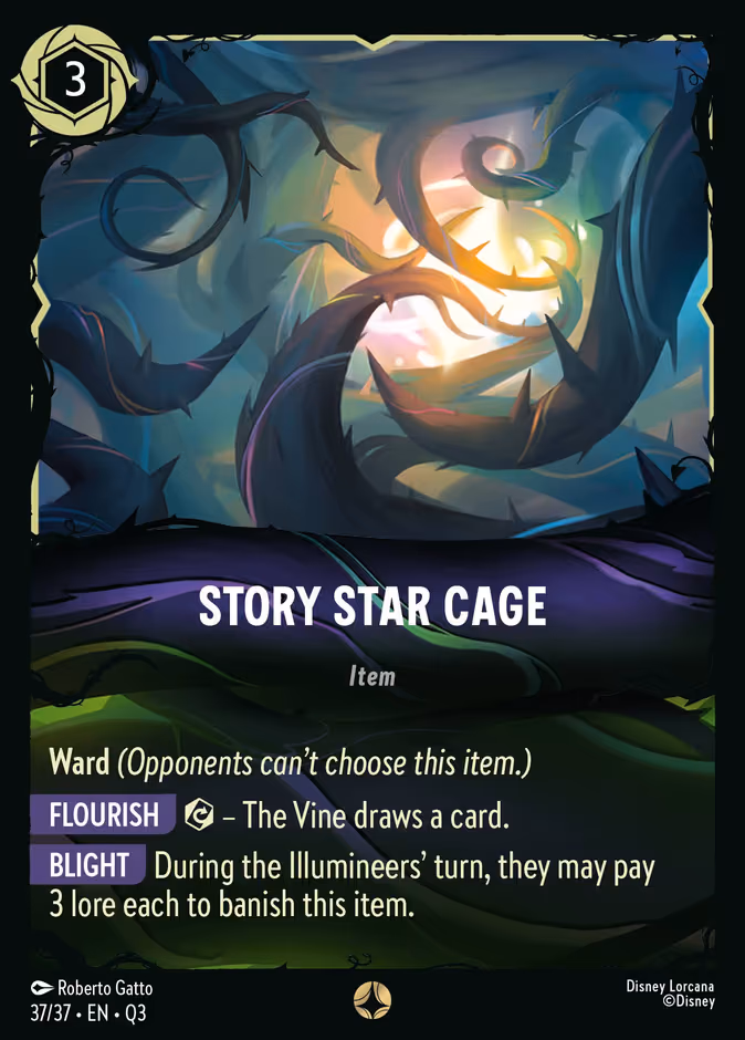 Story Star Cage Lorcana card (Q3 #37, Hunny Rescue – Illumineer's Quest)