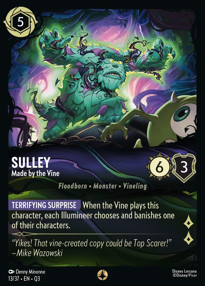 Sulley - Made by the Vine Lorcana card (Q3 #13, Hunny Rescue – Illumineer's Quest)