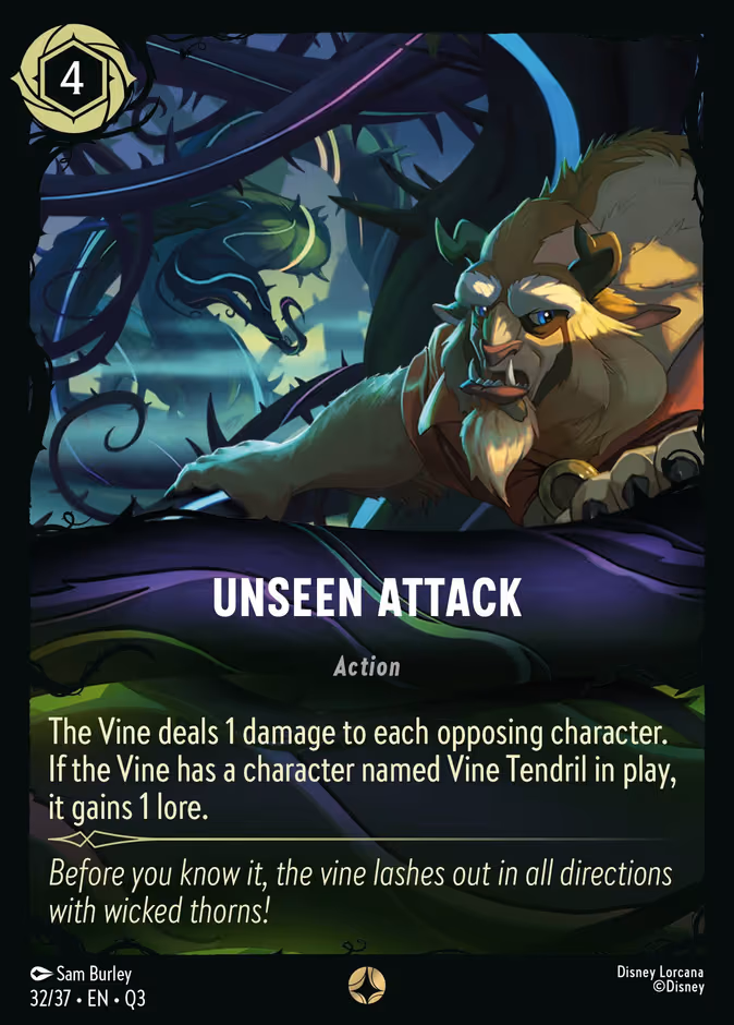 Unseen Attack Lorcana card (Q3 #32, Hunny Rescue – Illumineer's Quest)
