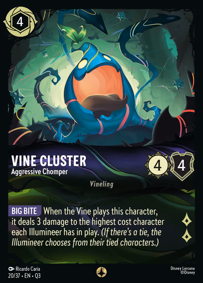 Vine Cluster - Aggressive Chomper Lorcana card (Q3 #20, Hunny Rescue – Illumineer's Quest)