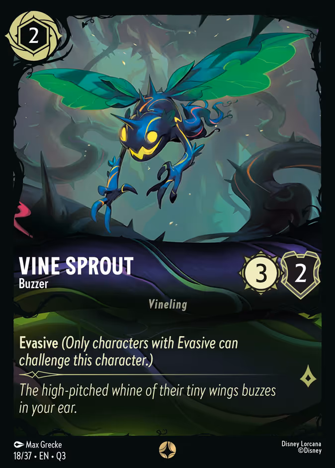 Vine Sprout - Buzzer Lorcana card (Q3 #18, Hunny Rescue – Illumineer's Quest)