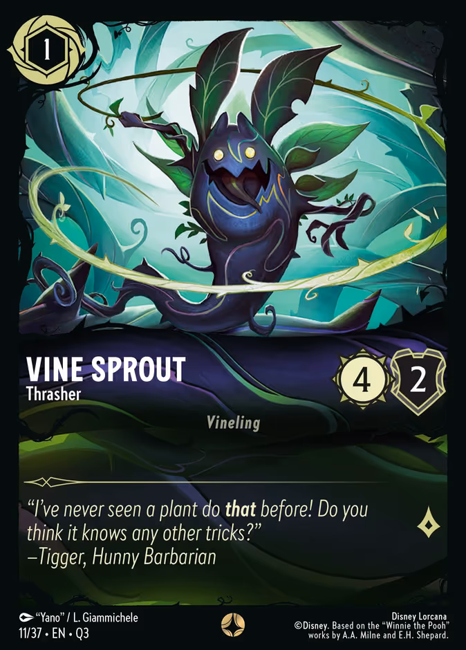 Vine Sprout - Thrasher Lorcana card (Q3 #11, Hunny Rescue – Illumineer's Quest)