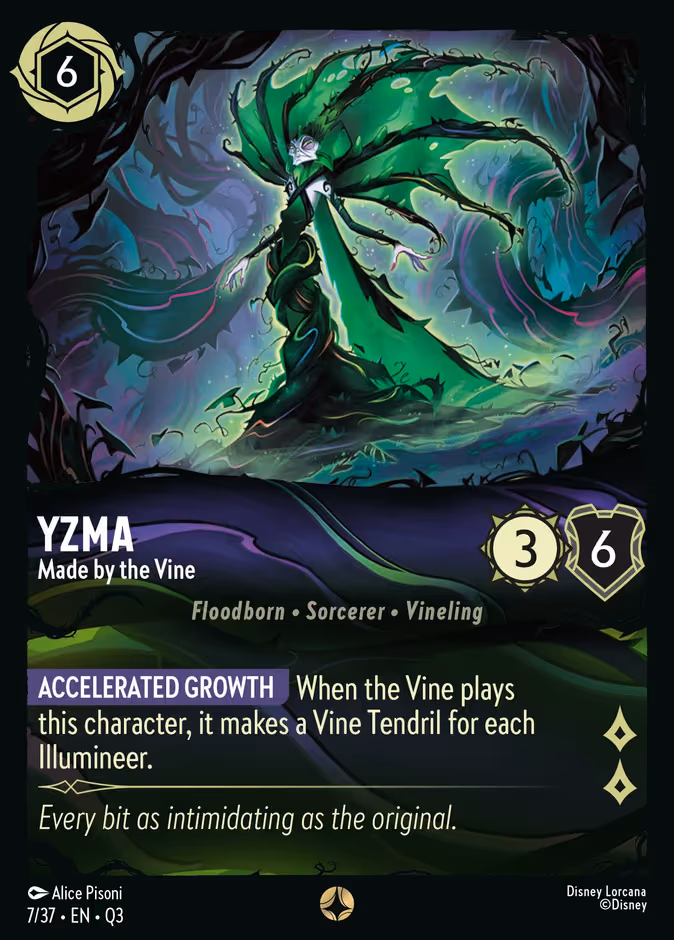 Yzma - Made by the Vine Lorcana card (Q3 #7, Hunny Rescue – Illumineer's Quest)