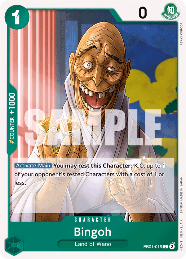 Bingoh One Piece card (EB01-016, Extra Booster: Memorial Collection)