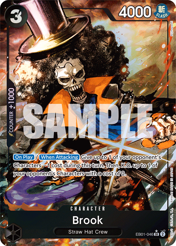 Brook (Alternate Art) One Piece card (EB01-046, Extra Booster: Memorial Collection)