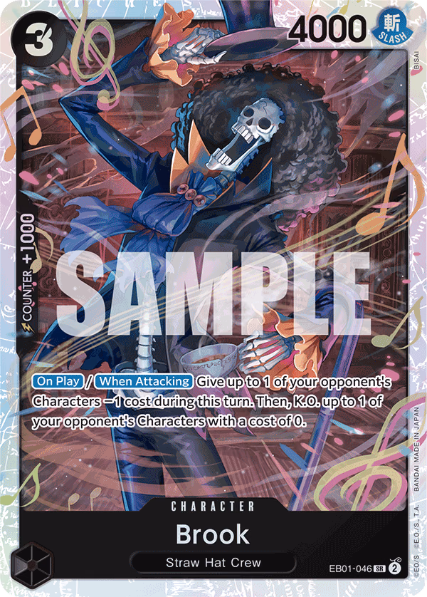 Brook One Piece card (EB01-046, Extra Booster: Memorial Collection)